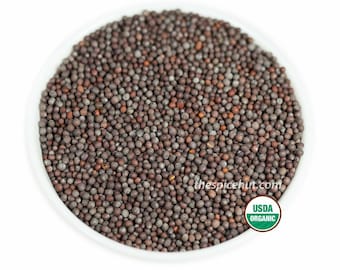 Biologische zwarte mosterdzaden, heel, 2, 4, 8oz | Premium pure biologische zwarte mosterdzaden voor koken en kruiden