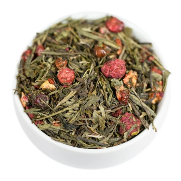 Strawberry Fruity Green Tea Loose Leaf Green Tea with Antioxidants Delicious Green Tea for Making Iced Tea with Caffeine Tea Gift Idea