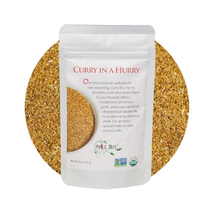 Curry in a Hurry, with Salt, 2oz | Authentic Indian Curry Powder - Flavorful Blend of Organic Spices & Turmeric for Gourmet Seasoning