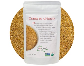 Curry in a Hurry, with Salt, 2oz | Authentic Indian Curry Powder - Flavorful Blend of Organic Spices & Turmeric for Gourmet Seasoning