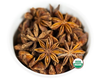 Organic Anise Star  Whole Star Anise  Spice for Cooking & Baking Anise All Natural Aromatic Seasoning for Tea and Drinks, Organic Certified