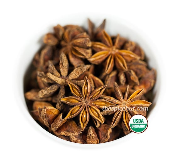 Organic Anise Star  Whole Star Anise  Spice for Cooking & Baking Anise All Natural Aromatic Seasoning for Tea and Drinks, Organic Certified