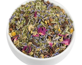 Organic Spirit Herbal Tea, Loose Leaf, Relaxing Chamomile Tea for Evening and Sleep, Calming Caffeine-Free Night Time Sleepy Tea
