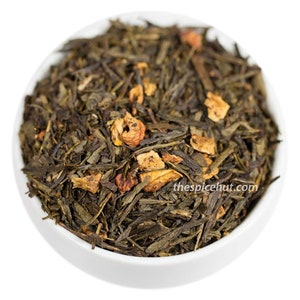 Washington Apple Green Tea, Premium Loose Leaf Green Tea with Caffeine, Apple Cinnamon Tea, Perfect PNW Gift, Hot or Iced Green Tea