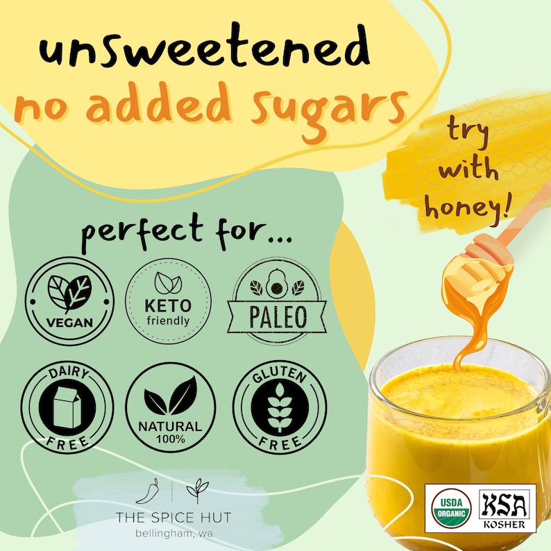unsweetened golden milk powder no sugar added turmeric beverage