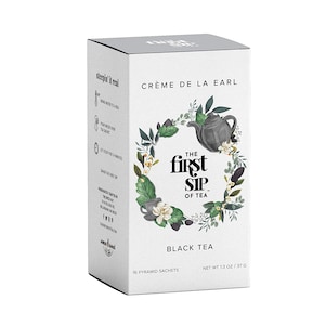 Organic Creme De La Earl, Earl Grey Cream Black Tea, 16 Tea Bags, Vanilla Earl Grey with Bergamot, Creamy Earl Grey | Plastic-Free Tea Bags