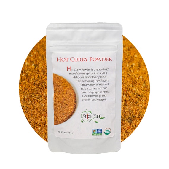 Organic Hot Curry Powder, Salt-Free, 2oz | Spicy Indian Curry Powder, Hot Masala Curry Blend for Authentic Indian Cooking and Recipes