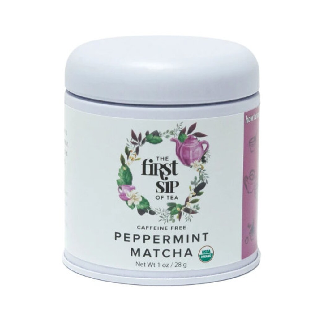 Matcha Peppermint Tea Powder Pure 1 Oz the First Sip of Tea Organic