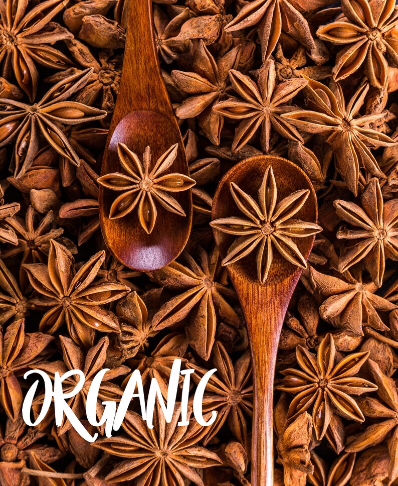 organic anise star, whole anise, anise star, organic star spice