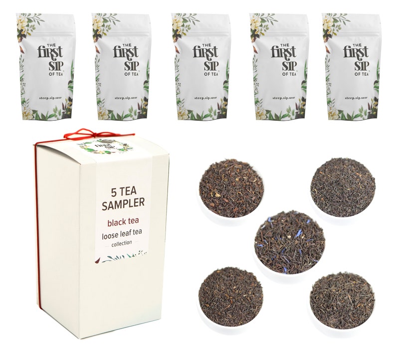 Black Tea Sampler Pack 5 Loose Leaf Black Teas With Caffeine Perfect