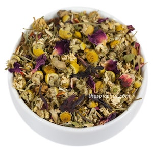 Chamomile Dreams Loose Leaf Herbal Tea for Sleep, Relaxation Tea for Nighttime, Caffeine-Free Evening Tea for Stress-Relief, Calming Tea