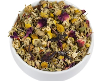 Chamomile Dreams Loose Leaf Herbal Tea for Sleep, Relaxation Tea for Nighttime, Caffeine-Free Evening Tea for Stress-Relief, Calming Tea