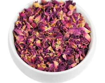 Rose Petals Tea Organic Herbal | Loose | Floral bud | Elegant | Decaf | Tisane | Caffeine Free | Gift teas | Spring Teas