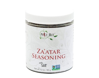 Organic Za'atar Spice Blend (Zatar Zahtar Zaatar), Contains Salt,3.2oz Jar | Middle Eastern & Lebanese Spice, Sumac Thyme Mediterranean Herb