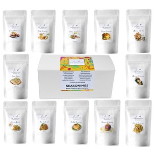 12 Spice Blend Gift Set Gourmet Seasoning Sampler for Cooking, BBQ Artisan Herb Blend, Global Flavor Ethnic Spices Culinary Gift Box
