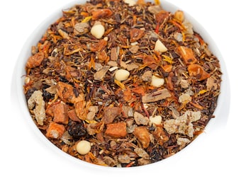 Carrot Cake Rooibos - Loose Leaf Dessert Tea Caffeine Free Sweet Cake Tea, Refreshing Sweet Iced Tea with Antioxidant