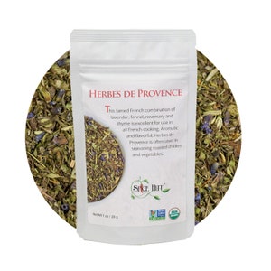 Gourmet Organic Herbes De Provence, Salt-Free, 2oz | French Provencal Herb Seasoning, Dried Herbal Seasoning, Spice Blend with Lavender