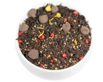 Organic Chocolate Chai Loose Leaf Black Tea, Unsweetened Chai Tea with Chocolate and Caffeine | Indian Spiced Chai Tea