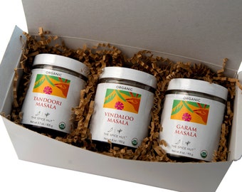 Paquete de regalo de especias indias, muestrario de especias indias, kit de especias Flavors of India, caja de regalo de especias para cocinar en casa para cocineros y chefs.