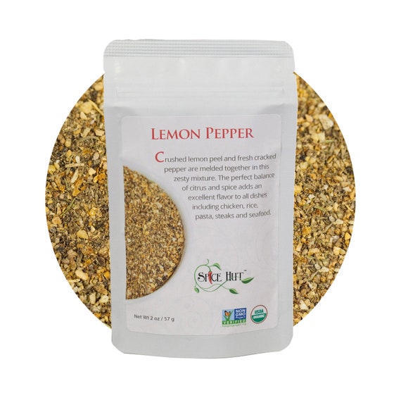 Organic Lemon Pepper Seasoning Salt Free Zesty Lemon Spice Mix 