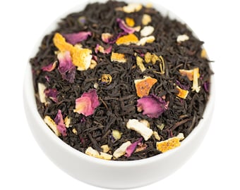 Vanilla Blossom Black Tea Blend, Loose Leaf Black Tea with Caffeine | Vanilla Orange Rose Black Tea | Refreshing Iced Tea or Sun Tea