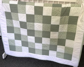 Sage and Daisies Baby Quilt