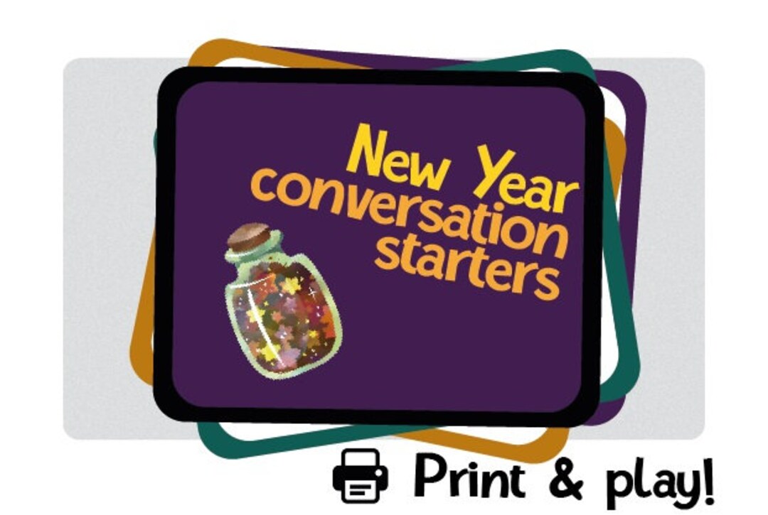 New Year Conversation Starters Printable Cards With 20 Etsy