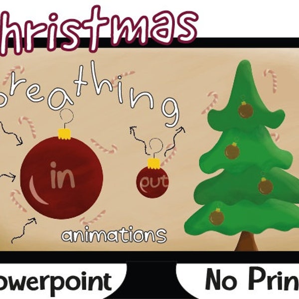 Digital Animated Mindfulness Christmas Breathing Relaxation Exercises PowerPoint & Video