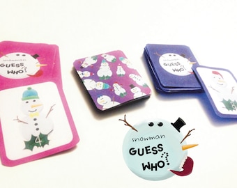 Printable Guess Who Snowman, Winter Game, Digital Printable