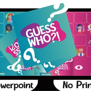 Guess Who, Interactive and Animated Powerpoint Game, Digital Download, family game, virtual speech and language activity!