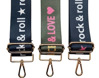 Peace, Love & Rock Roll Purse Straps | Game Day | Crossbody | Guitar | Messenger | Bag | Adjustable | Shoulder Strap