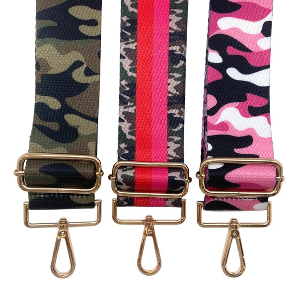 Just Camo  & JC Stripe Purse Straps | Game Day | Crossbody | Guitar | Messenger | Bag | Adjustable | Shoulder