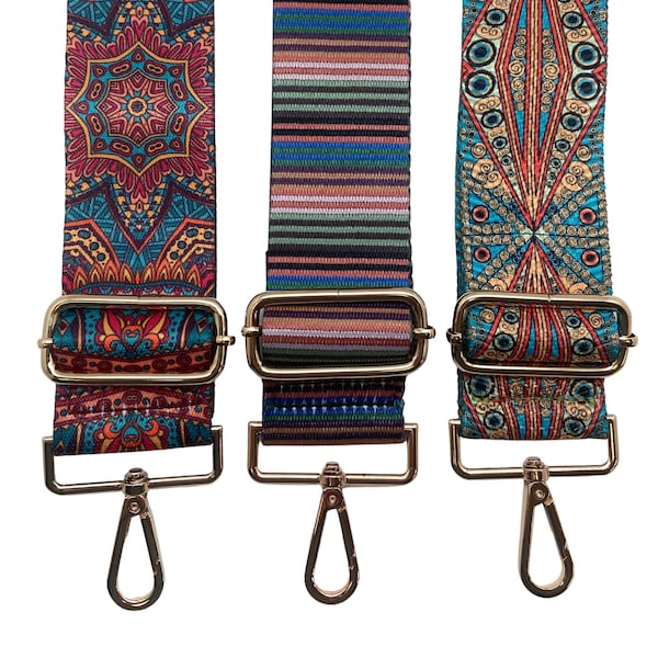 Ribbon Prints Purse Straps | Game Day | Crossbody | Guitar | Messenger | Bag | Adjustable | Shoulder | Prints