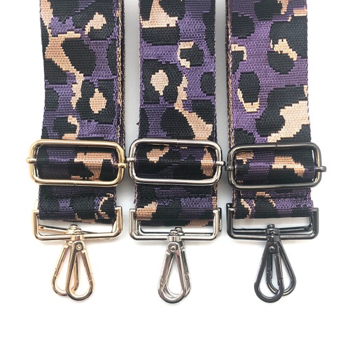 Woven Canvas Purse Strap Navy Leopard Etsy