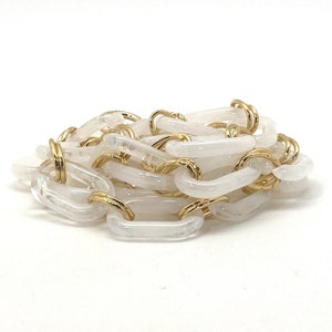 Long Decorative Acrylic Link Strap in Gold image 4