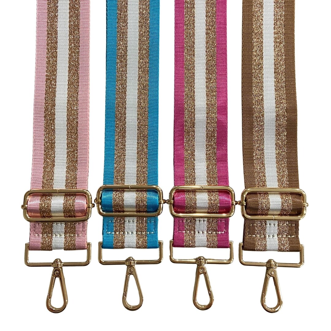 Metallic Strap Set Metallic Stripe Woven Straps in Colors /ribbon Purse Strap | Game Day ...