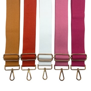 Sangles de sac à main réglables en coton de couleur unie | Jour de match | Bandoulière | Guitare | Messager | Sac | Ajustable | Bretelles