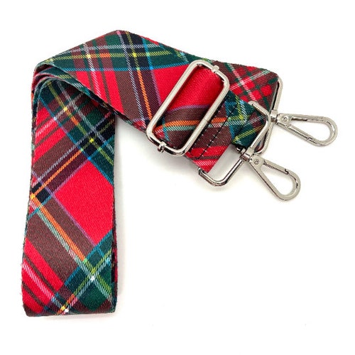 Black Plaid Purse Strap Etsy