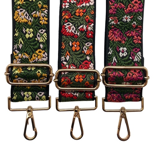 Embroidered Purse Strap - The Garden Series | Gameday | Crossbody | Guitar | Messenger | Bag | Adjustable | Shoulder