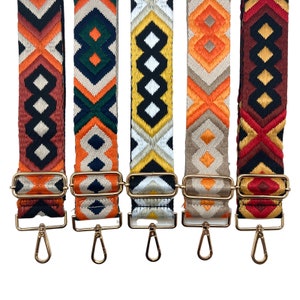 Woven Canvas Purse Strap Oranges | Gameday | Crossbody | Guitar | Messenger | Bag | Adjustable | Shoulder