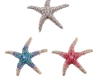 Spille di stelle marine con strass