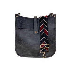 Vegan Messenger | Choose Your Strap | Vegan Leather | Cross Body Bag | Adjustable Strap | Guitar Strap | Gray Bag