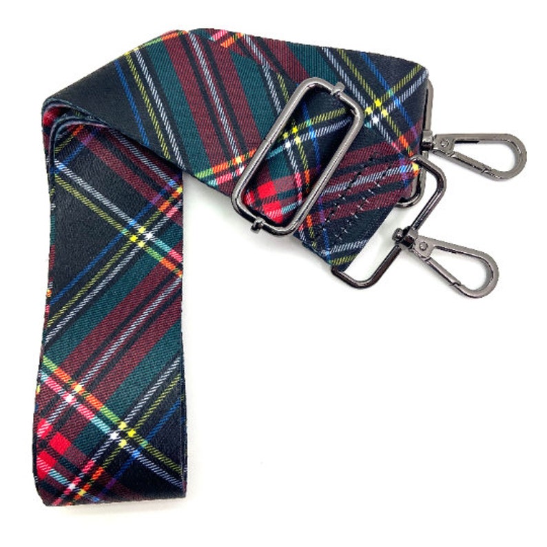 Black Plaid Purse Strap Etsy