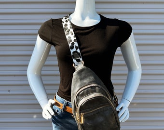 Chest/Sling/Backpack Bag Gray | Sling Bag | Crossbody Bag | Travel Bag | Guitar Strap | Backpack | Adjustable Strap | Gifts