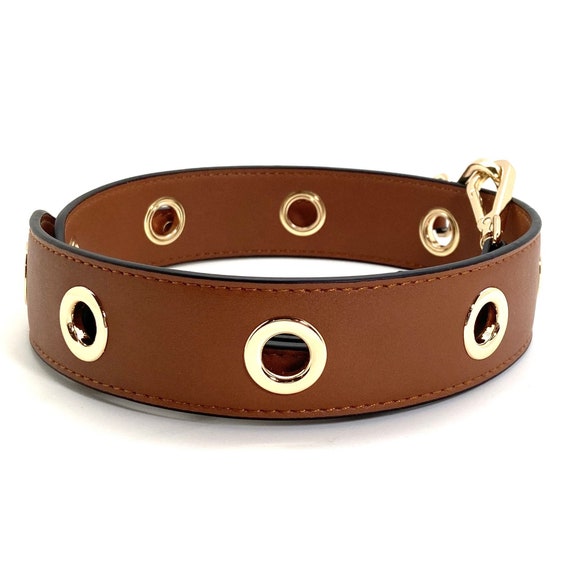 Saddle Brown Purse Strap With Grommets 