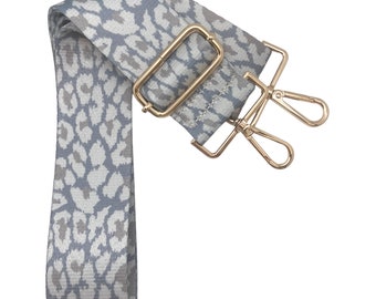 Ivory Leopard Purse Strap | Game Day | Crossbody | Guitar | Messenger | Bag | Adjustable | Shoulder Strap