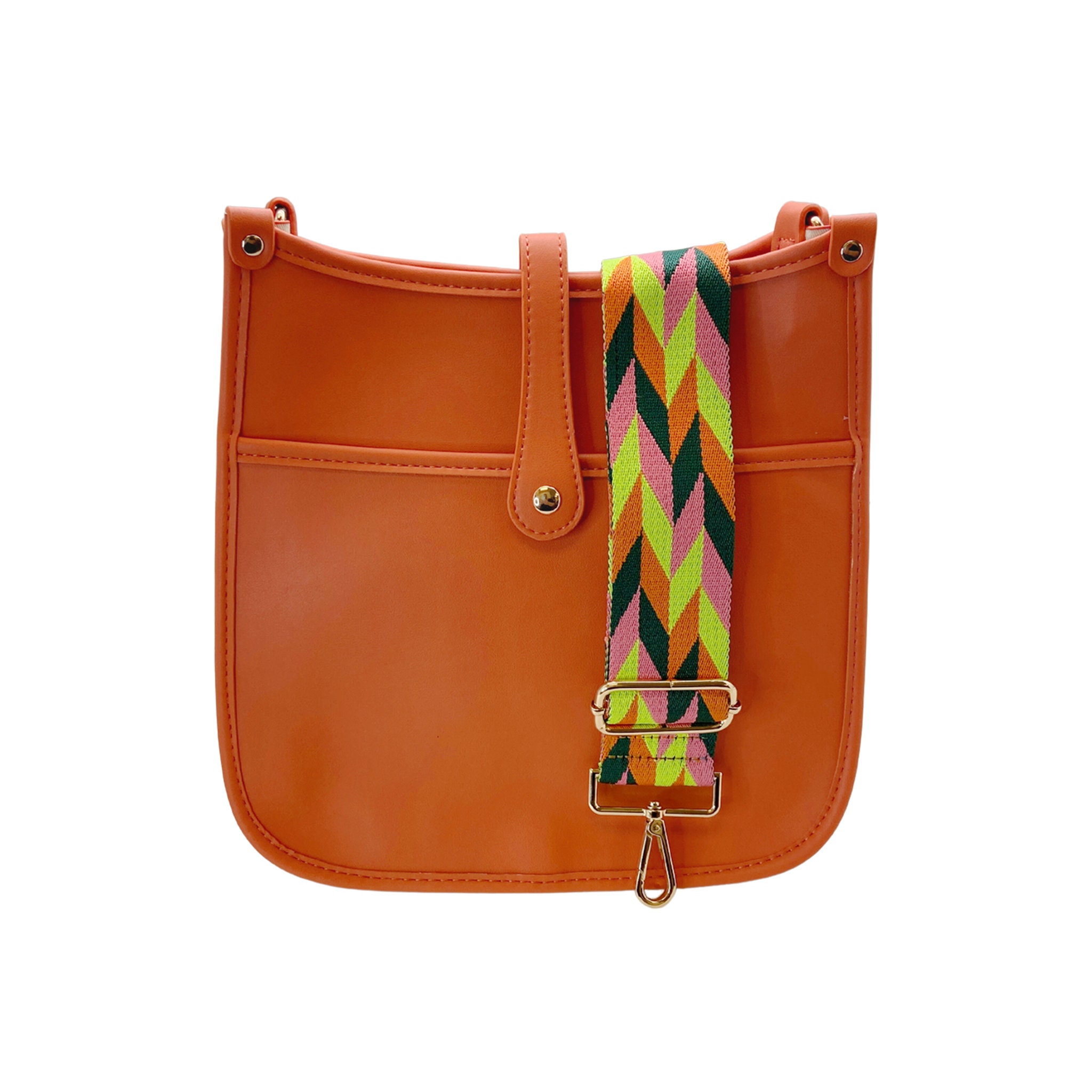 OrangeTag Purse Strap Replacement Guitar Style Multicolor Canvas Crossbody Strap for Handbags (37#)
