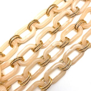 Long Decorative Acrylic Link Strap in Gold image 5