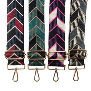 Striped Chevron Adjustable Purse Strap | Gameday | Crossbody | Guitar | Messenger | Bag | Adjustable | Shoulder
