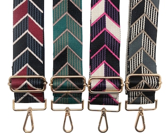 Striped Chevron Adjustable Purse Strap | Gameday | Crossbody | Guitar | Messenger | Bag | Adjustable | Shoulder
